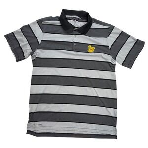 PING SensorCool Men Baylor Bears Golf Polo Shirt Black White Striped Dance Floor